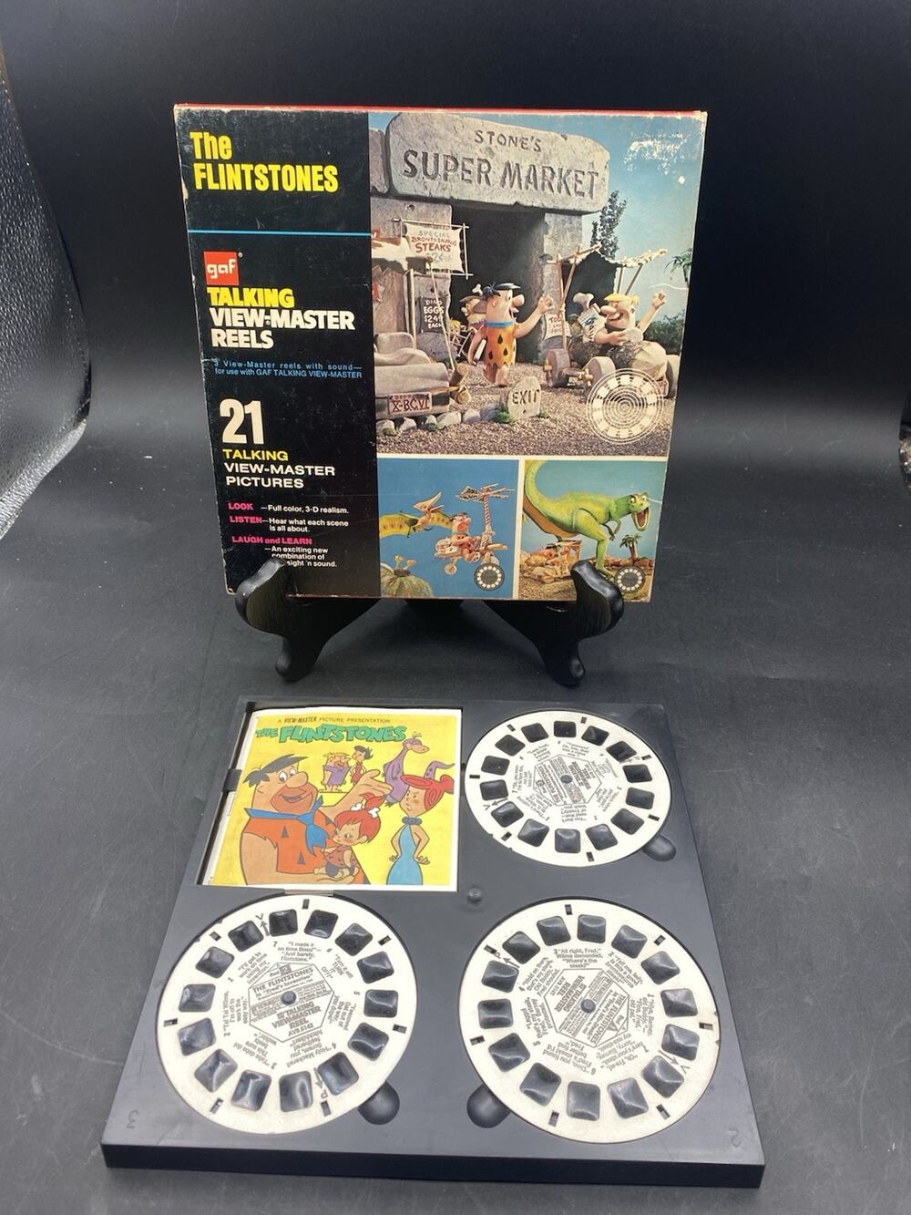 Vintage 1962 The Flintstones GAF talking View-Master reels #AVB514